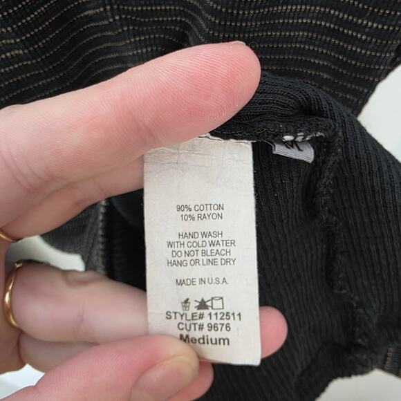 Able Black Thermal Aztec Multicolor Cuff Grunge Casual Sweater Shirt Size Medium - Picture 5 of 8